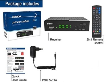 Тюнер DVB-C Кабель Edision picco Full HD DVB-C LAN