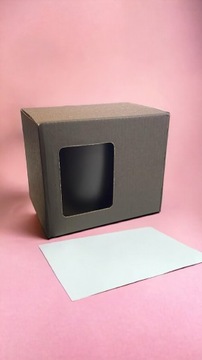 Коробка Черная или коричневая коробка для кружки с окошком с логотипом.