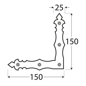 Уголок декоративный для рамы ставен 15см НАД1 150х2150х25 2,5мм