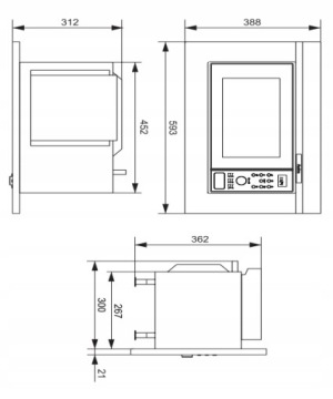 Комплект AMICA ED37515V + AMGB20E2GB Черное стекло