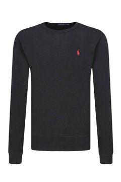 polo ralph lauren bluza meska bez kaptura czarna bawełniana classic L