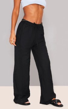 CZARNE SPODNIE PROSTA NOGAWKA PRETTYLITTLETHING