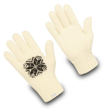 Wełniane rękawiczki Subzero Snowflake S/Natur