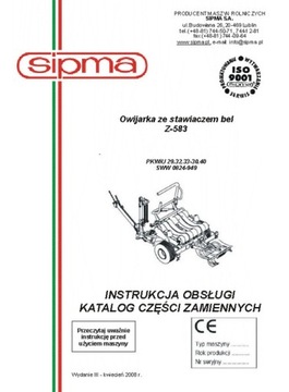 SIPMA Z- 583 - instrukcja obsługi / katalog części (2008)