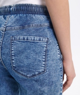 Jeansy damskie, spodnie jeans damskie joggery z efektem acid wash 42