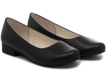 Balerinki C507 czarne szerokie stopy tęgość H 43