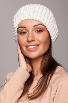 ЖЕНСКИЙ ЭЛЕГАНТНЫЙ ТЕПЛЫЙ БЕРЕТ ЭКРУ