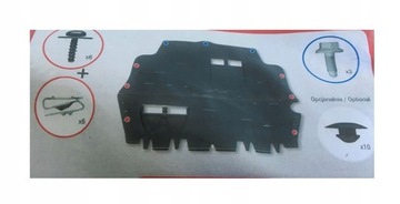 ZESTAW SPINEK ŚRUB DO OSŁONY SILNIKA VW EOS CADDY