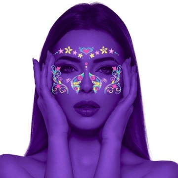 НАКЛЕЙКИ НА ЛИЦО ФЕСТИВАЛЬ ФЛУОРЕСЦЕНТНЫЕ ТАТУ МОЮЩИЕСЯ ВРЕМЕННЫЕ НЕОНОВЫЕ