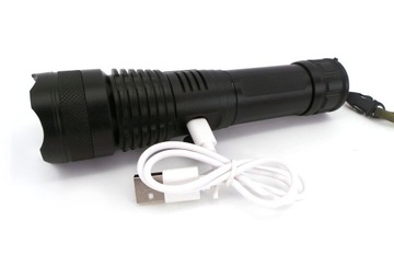 Mocna latarka taktyczna LED 10000lm 600m USB C