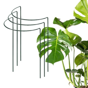 Podpory do monstery zielone 60 cm metalowe podpórki do roślin 3 sztuki