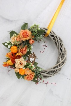 Осенний венок, украшение двери, украшение дома.