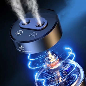 АВТОМОБИЛЬНЫЙ УВЛАЖНИТЕЛЬ ВОЗДУХА, ЦВЕТНАЯ СВЕТОДИОДНАЯ ПОДСВЕТКА, 3 РЕЖИМА РАСПЫЛЕНИЯ