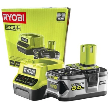RYOBI ZESTAW KOMPLET RC18120-150 AKUMULATOR 5Ah + ŁADOWARKA ONE + 18V