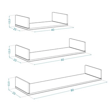 TRES подвесная полка для книг, белый
