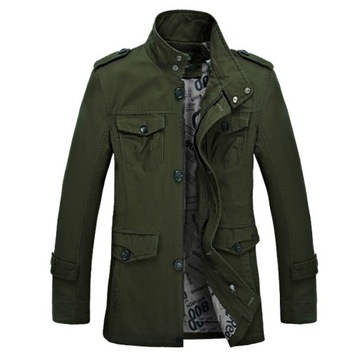 STYLOWA MĘSKA KURTKA PŁASZCZ PARKA BIZNESOWA L-6XL