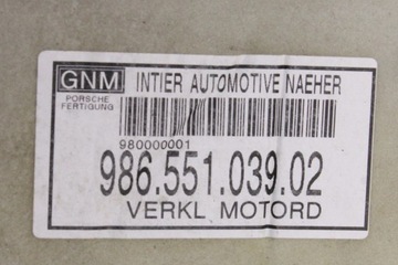 JINÉ DÍLY ZAKONČENÉ PORSCHE BOXER (986) 98655103902 3.2L GASOLINE