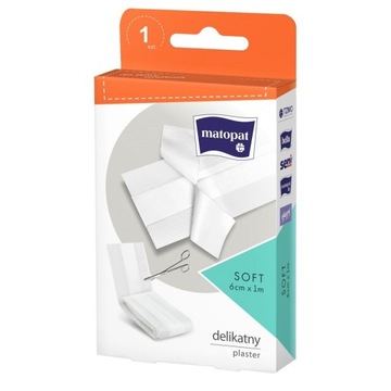 Plaster z opatrunkiem włókninowy Matopat SOFT 6cm x 1m 1szt