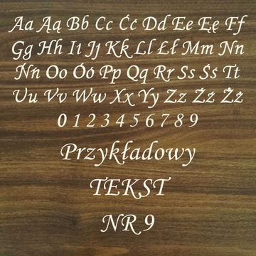 Drewniana literka sklejka ALFABET polskie znaki 10 wzorów