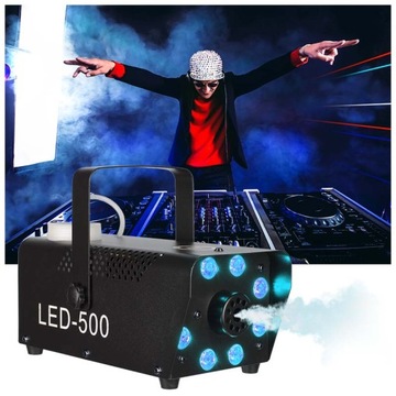 ГЕНЕРАТОР ТУМАНА ДЫМА МАЛЕНЬКИЙ ЭФФЕКТИВНЫЙ СВЕТОДИОДНЫЙ ЭФФЕКТ 500ВТ + 5Л ЖИДКОСТИ