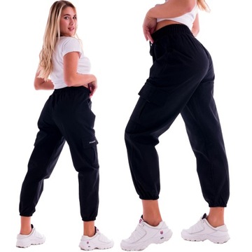 STYLOWE KOBIECE SPODNIE CARGO BOJÓWKI L