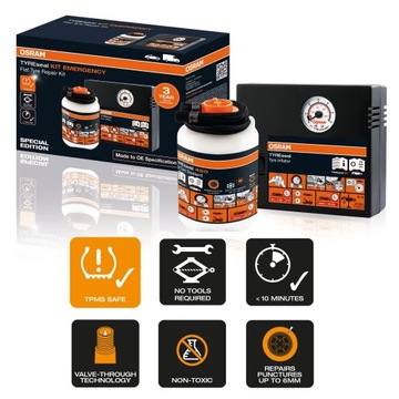 Комплект для ремонта шин Osram Герметик для компрессора