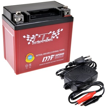 AKUMULATOR ŻELOWY YTX5L BS 12V 5Ah + ŁADOWARKA