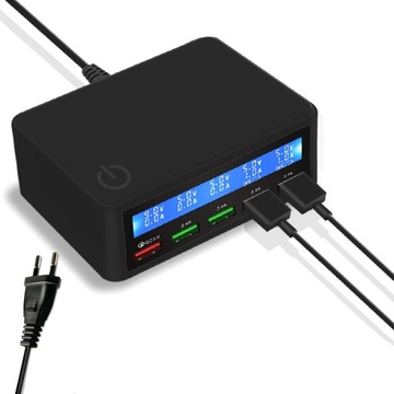 БЫСТРОЕ СЕТЕВОЕ ЗАРЯДНОЕ УСТРОЙСТВО QC 3.0+ 4x USB + КАБЕЛЬ