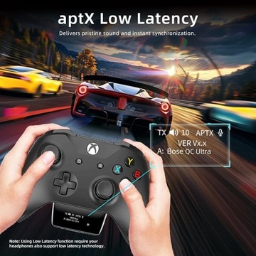 Bezprzewodowy adapter audio Bluetooth 5.2 Xbox One Xbox Series X|S i Elite