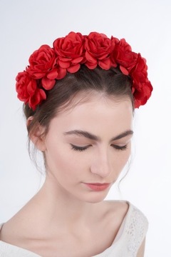 Opaska do włosów z kwiatami wianek na głowę róże
