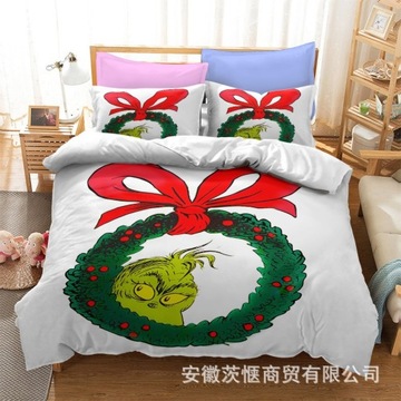 Grinch 3D KOMPLET POŚCIELI POSZEWKA 160x200