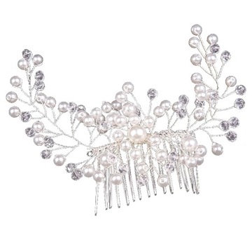 ŚLUBNA GAŁĄZKA DIADEM TIARA SREBRNA 50CM AG264B