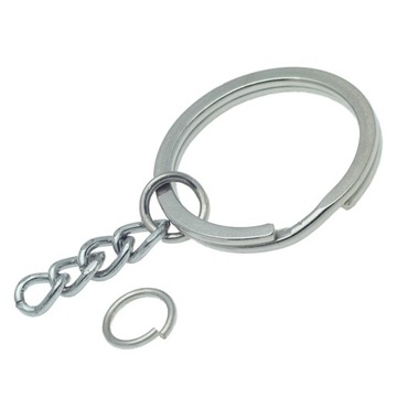 BAZA kółka płaskie brelok 20mm 100szt ŁAŃCUSZKIEM