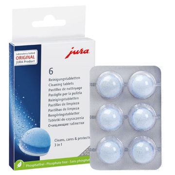 Tabletki czyszczące do ekspresu Jura 6szt 3-fazowe