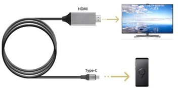 КАБЕЛЬНЫЙ АДАПТЕР КАБЕЛЬНЫЙ АДАПТЕР USB-C 3.1 TYPE C НА HDMI 4K MHL ТВ 200 см