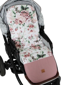 Wkładka do wózka z wodoodpornym podnóżkiem róże Rose XL 90 cm