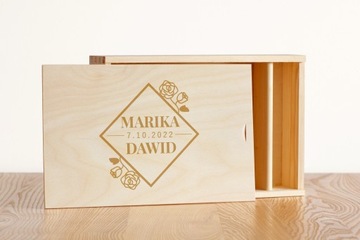 Коробка с гравировкой для фотографий 18х23 на флешке.