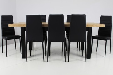 8 стульев из экокожи + ДЕРЕВЯННЫЙ РАСШИРЯЕМЫЙ стол