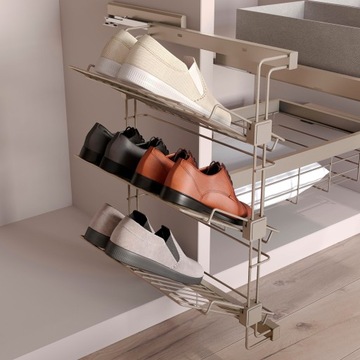 Kosz Cargo na buty BOCZNY PRAWY HACK BEŻ EMUCA wysuwana półka + DYSTANSE