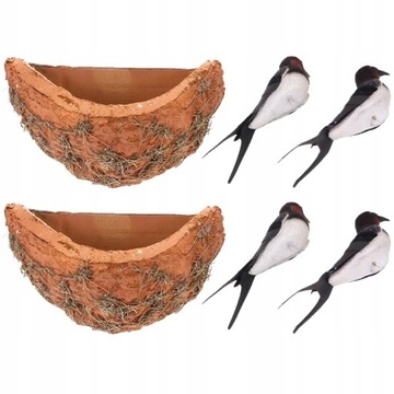 2 набора фигурок ласточек, имитирующих птиц.