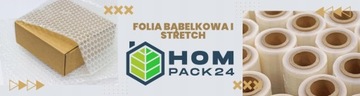 MAŁY PAKOWCZ FOLIA STRETCH CZARNA 3KG BĄBELKOWA 30CM TAŚMA AKRYLOWA 6SZT