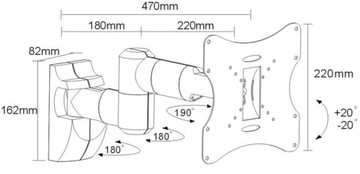 Uchwyt wieszak regulowany do TV 23-42'' 30kg VESA