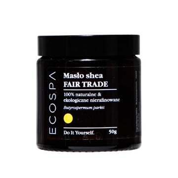 NATURALNE EKO MASŁO SHEA FAIR TRADE NIERAFINOWANE DO CIAŁA 50 G ECOSPA