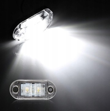 Габаритный фонарь светодиодный 12-24В 2xSMD IP68 белый 10шт + винты