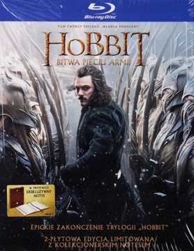 HOBBIT BITWA PIĘCIU ARMII BLU-RAY PL + NOTES NOWY