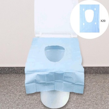 20 переносных одноразовых чехлов на сиденье унитаза, синие