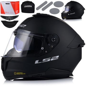 KASK MOTOCYKLOWY LS2 FF808 STREAM II CZARNY MATT SYSTEM PINLOCK + BLENDA