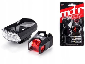 ZESTAW LAMPEK ROWEROWYCH LED PRZÓD + TYŁ NA ROWER