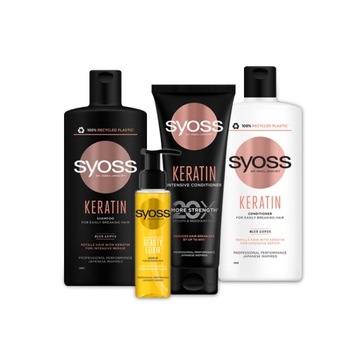 Syoss Keratin Szampon Odżywka Elixir Włosów 4szt