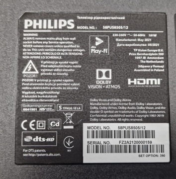 ДИНАМИК 378G0110390GAB PHILIPS 58PUS8505/12